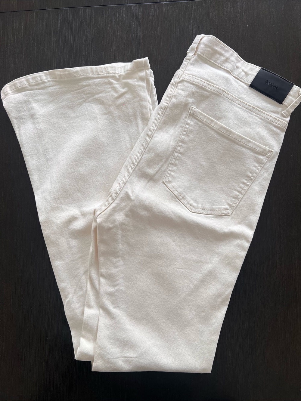 Bershka Off-White Flare Jeans